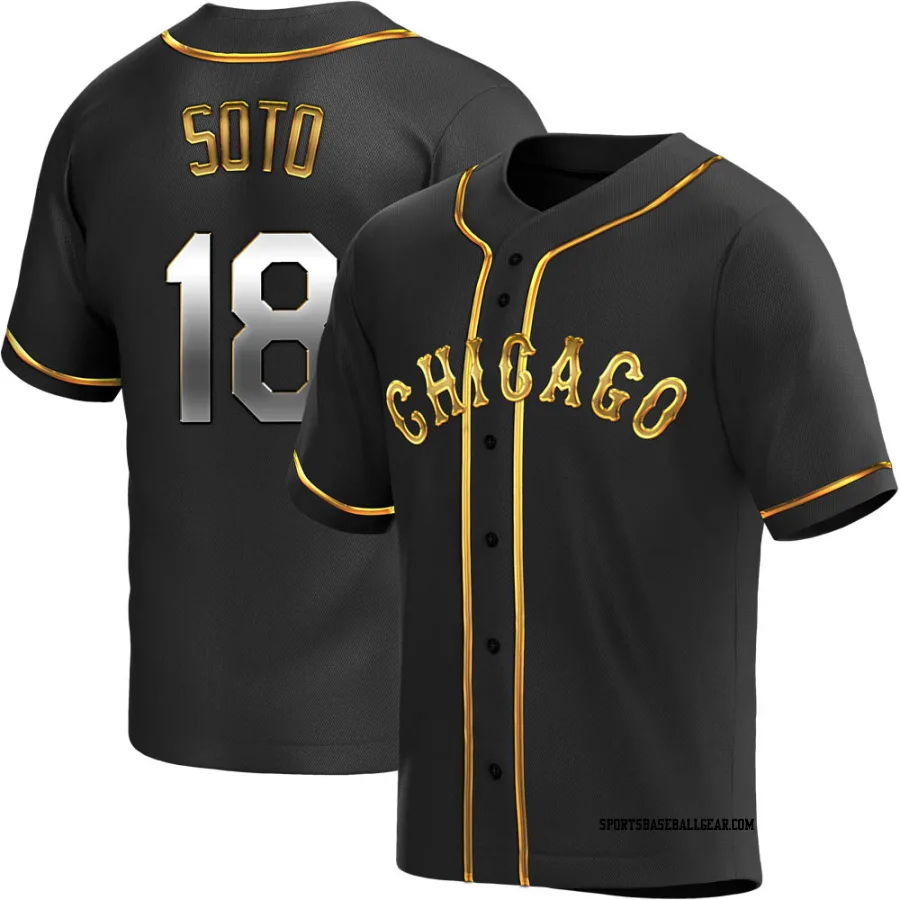 Geovany Soto Men's Chicago White Sox Black Golden Replica Alternate Jersey