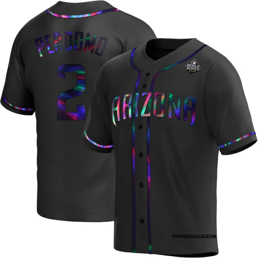 Geraldo Perdomo Men's Arizona Diamondbacks Black Holographic Replica Alternate 2023 World Series Jersey