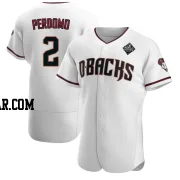 Geraldo Perdomo Men's Arizona Diamondbacks White Authentic Crimson Home 2023 World Series Jersey