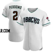 Geraldo Perdomo Men's Arizona Diamondbacks White/Teal Authentic Alternate Jersey