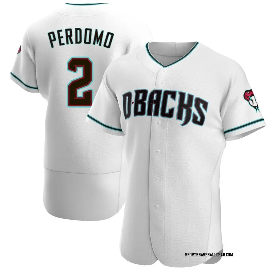 Geraldo Perdomo Men's Arizona Diamondbacks White/Teal Authentic Alternate Jersey