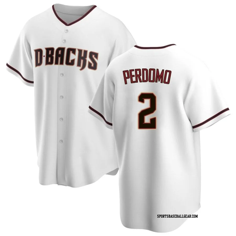 Geraldo Perdomo Youth Arizona Diamondbacks White Replica Home Jersey