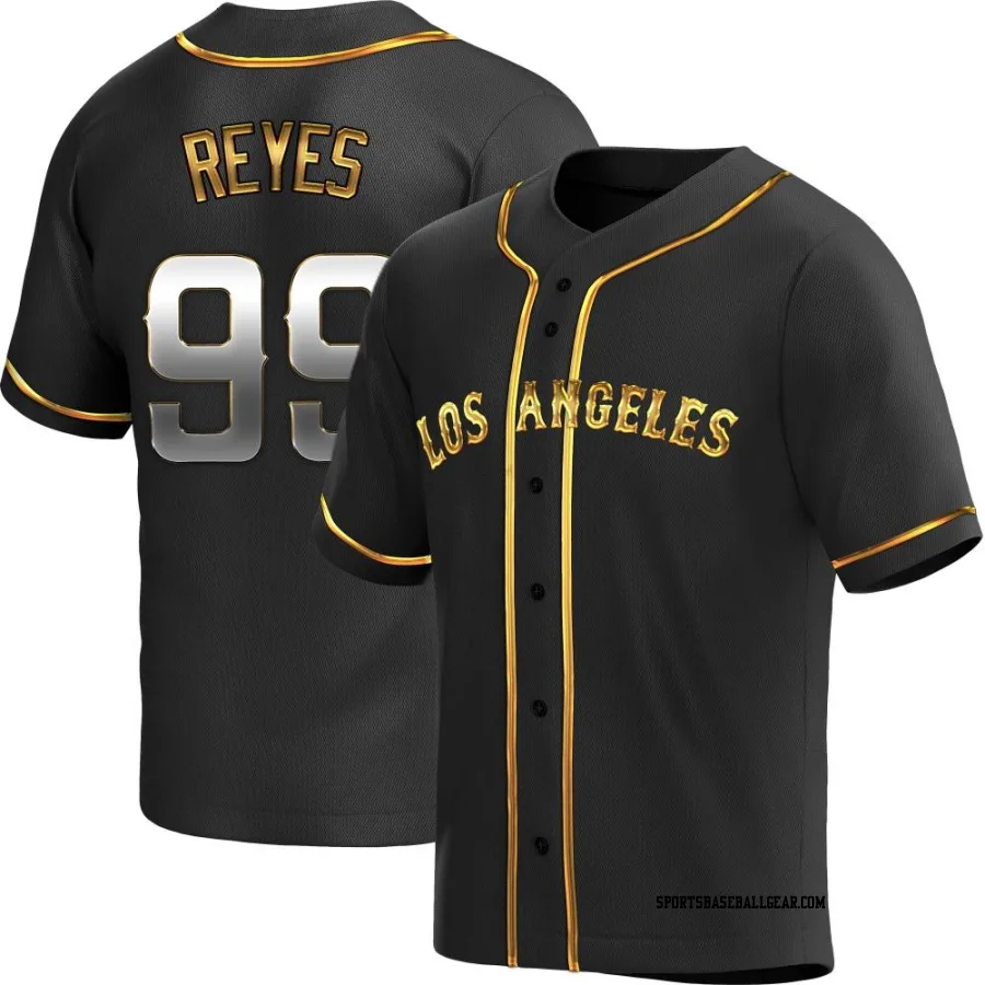 Gerardo Reyes Men's Los Angeles Angels Black Golden Replica Alternate Jersey