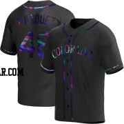 German Marquez Youth Colorado Rockies Black Holographic Replica Alternate Jersey