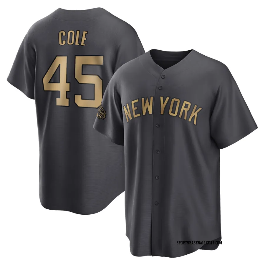 Gerrit Cole Youth New York Yankees Charcoal Game Replica 2022 All-Star Jersey