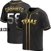 Gerson Garabito Men's Texas Rangers Black Golden Replica Alternate 2023 World Series Jersey