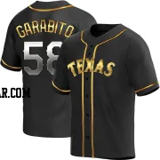 Gerson Garabito Men's Texas Rangers Black Golden Replica Alternate Jersey