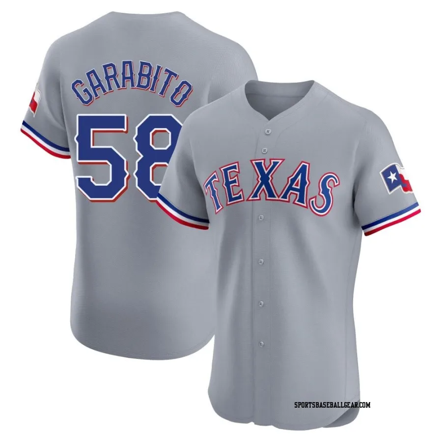 Gerson Garabito Men's Texas Rangers Gray Elite Road Jersey