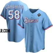 Gerson Garabito Men's Texas Rangers Light Blue Replica Alternate 2023 World Series Jersey