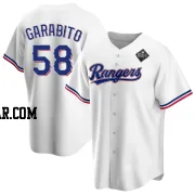 Gerson Garabito Youth Texas Rangers White Replica Home 2023 World Series Jersey