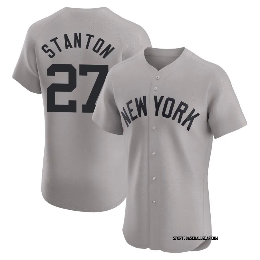 Giancarlo Stanton Men's New York Yankees Gray Elite Road Jersey