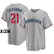 Gilberto Celestino Men's Minnesota Twins Gray Replica Road Jersey