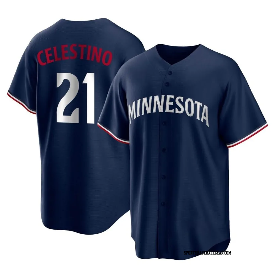 Gilberto Celestino Men's Minnesota Twins Navy Replica Alternate Jersey