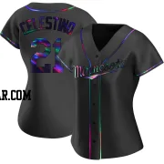 Gilberto Celestino Women's Minnesota Twins Black Holographic Replica Alternate Jersey