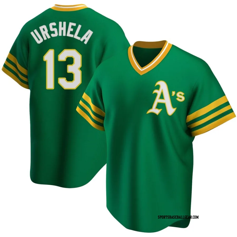 Gio Urshela Men's Oakland Athletics Green Replica R Kelly Road Cooperstown Collection Jersey