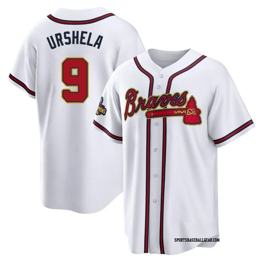 Gio Urshela Youth Atlanta Braves Gold Replica White 2022 Program Jersey