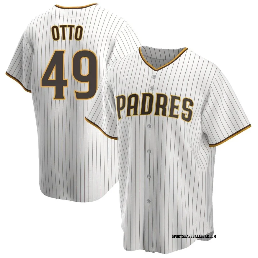 Glenn Otto Men's San Diego Padres White/Brown Replica Home Jersey