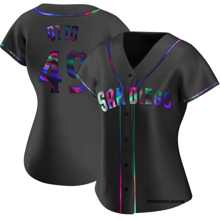 Glenn Otto Women's San Diego Padres Black Holographic Replica Alternate Jersey