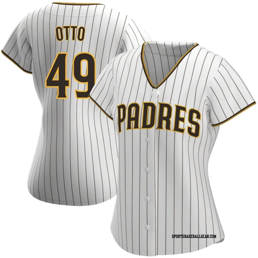 Glenn Otto Women's San Diego Padres White/Brown Authentic Home Jersey