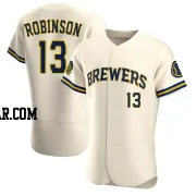 Glenn Robinson Men's Milwaukee Brewers Cream Authentic Home Jersey