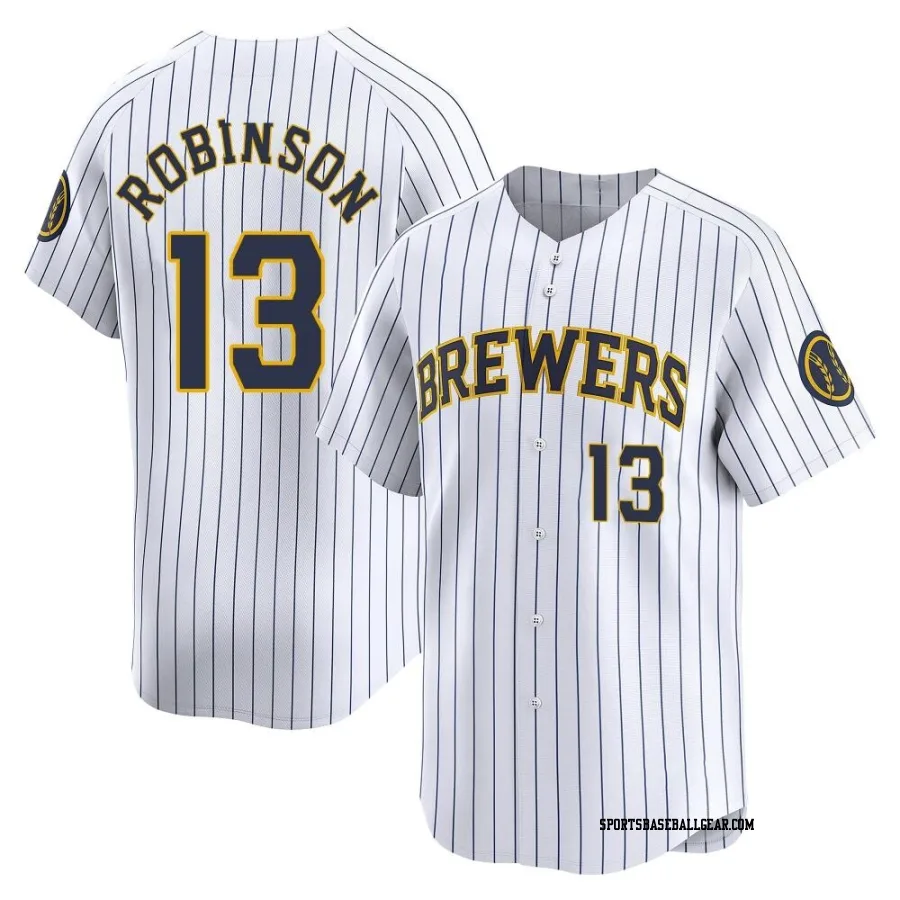 Glenn Robinson Men's Milwaukee Brewers White Limited Alternate Jersey