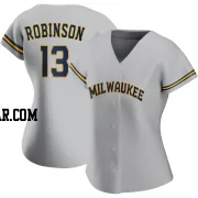 Glenn Robinson Women's Milwaukee Brewers Gray Authentic Road Jersey