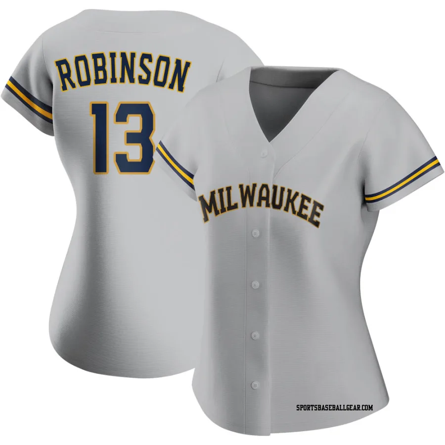 Glenn Robinson Women's Milwaukee Brewers Gray Authentic Road Jersey