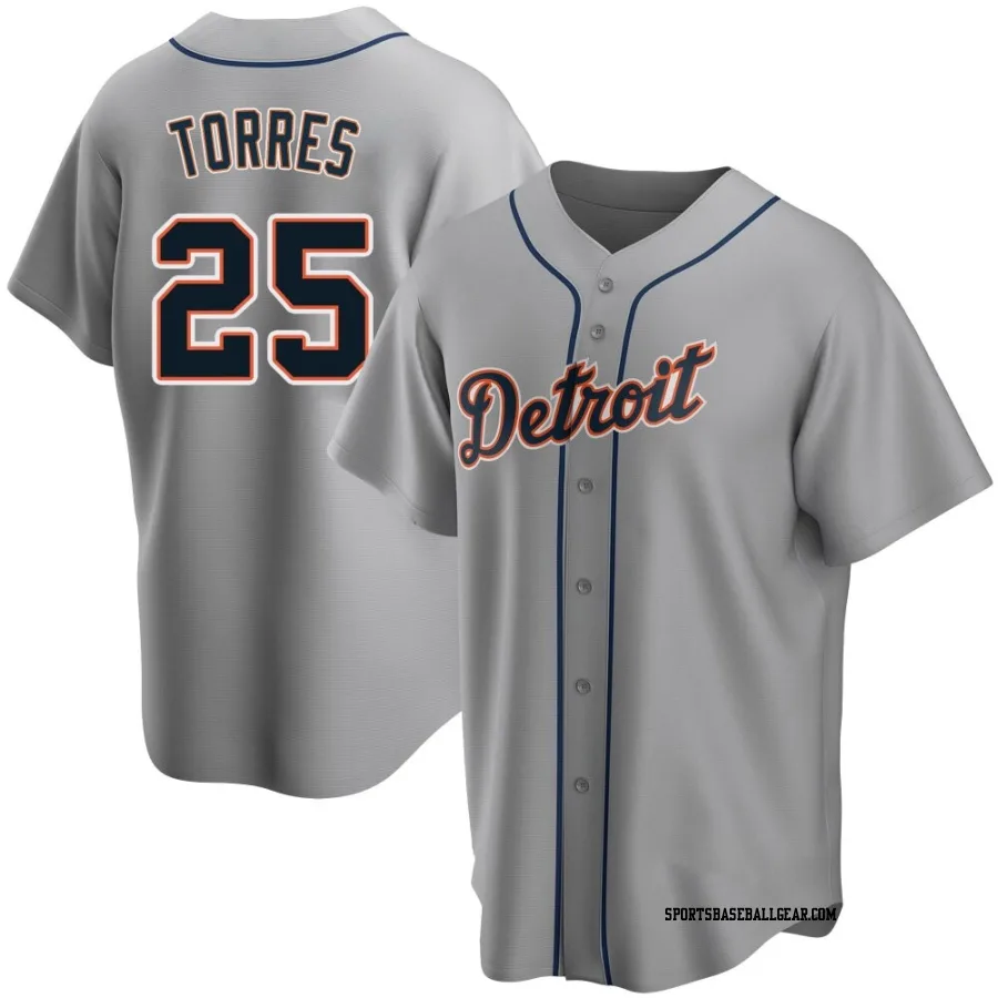 Gleyber Torres Men's Detroit Tigers Gray Replica Road Jersey