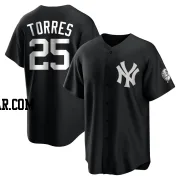 Gleyber Torres Youth New York Yankees Black/White Replica Jersey