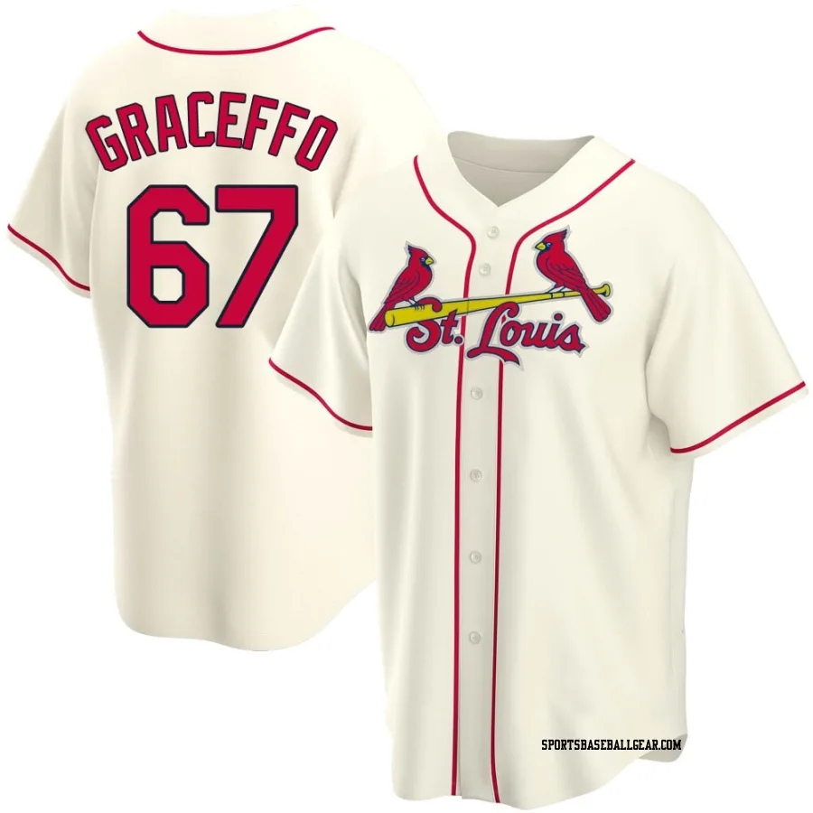 Gordon Graceffo Men's St. Louis Cardinals Cream Replica Alternate Jersey