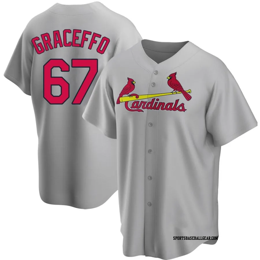 Gordon Graceffo Men's St. Louis Cardinals Gray Replica Road Jersey