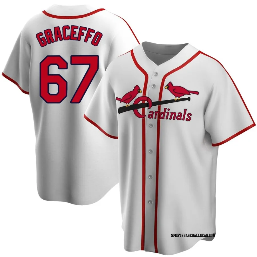 Gordon Graceffo Men's St. Louis Cardinals White Home Cooperstown Collection Jersey