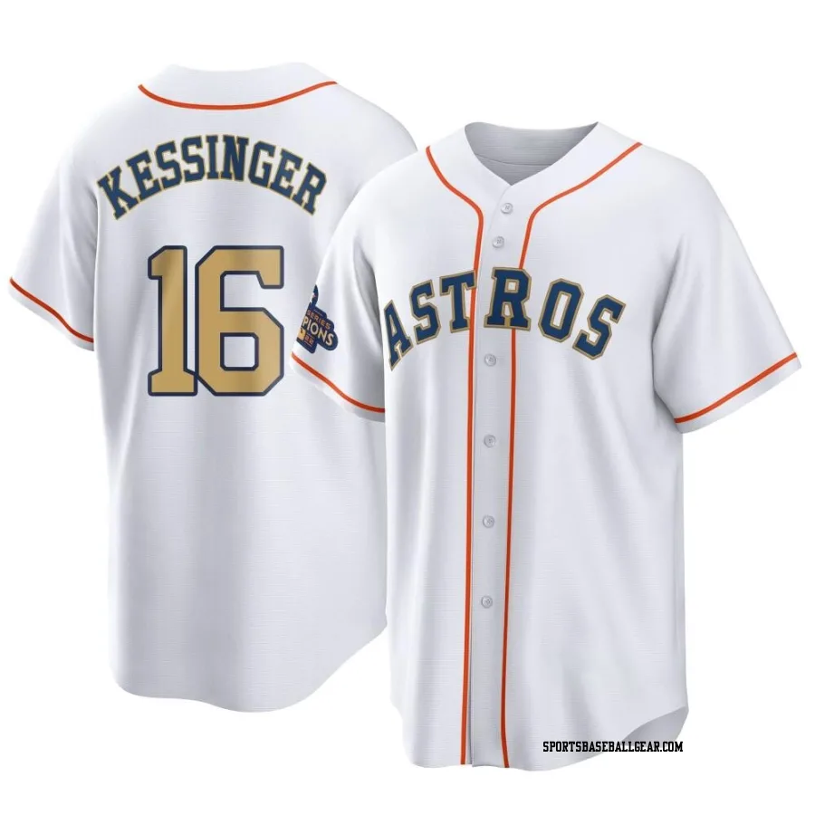 Grae Kessinger Men's Houston Astros Gold Replica White 2023 Collection Jersey