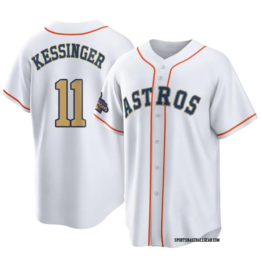 Grae Kessinger Men's Houston Astros Gold Replica White 2023 Collection Jersey