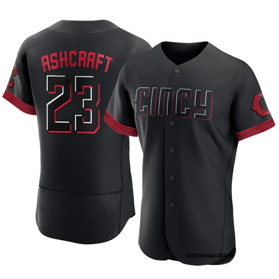 Graham Ashcraft Men's Cincinnati Reds Black Authentic 2023 City Connect Jersey