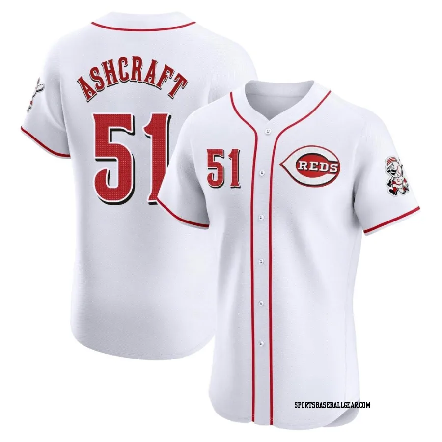 Graham Ashcraft Men's Cincinnati Reds White Elite Home Jersey