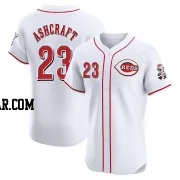 Graham Ashcraft Men's Cincinnati Reds White Elite Home Patch Jersey