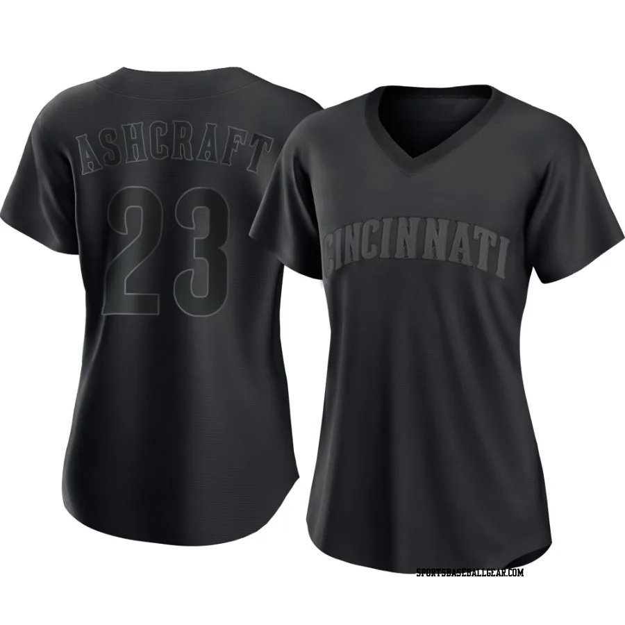 Graham Ashcraft Women's Cincinnati Reds Black Authentic Pitch Fashion Jersey