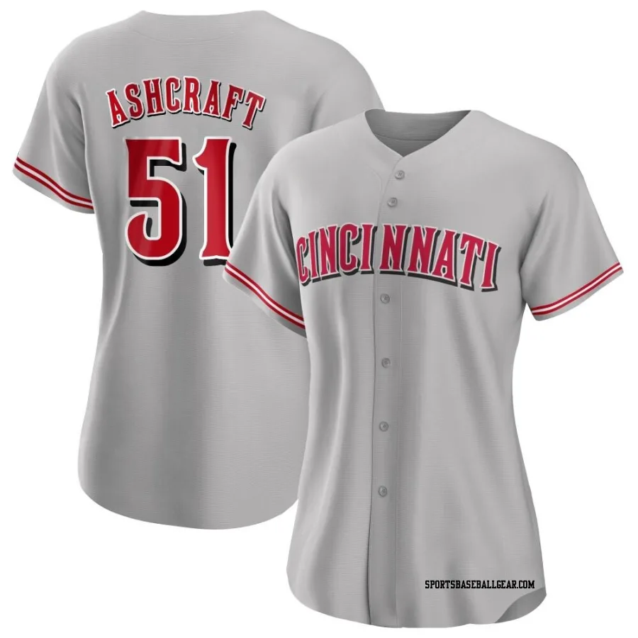 Graham Ashcraft Women's Cincinnati Reds Gray Replica Road Jersey