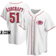 Graham Ashcraft Youth Cincinnati Reds White Replica Home Jersey