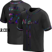 Graham Pauley Youth Miami Marlins Black Holographic Replica Alternate Jersey