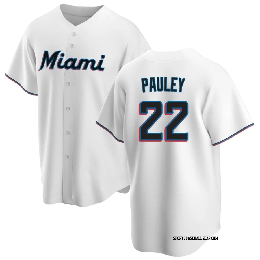 Graham Pauley Youth Miami Marlins White Replica Home Jersey