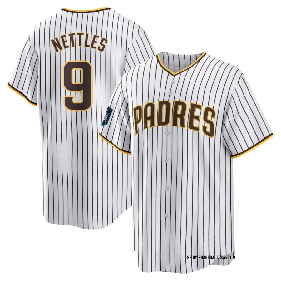 Graig Nettles Men's San Diego Padres White Replica 2024 World Tour Seoul Series Home Jersey