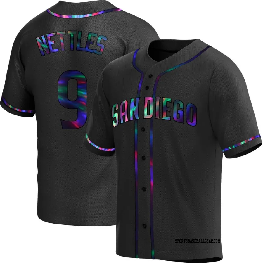 Graig Nettles Youth San Diego Padres Black Holographic Replica Alternate Jersey