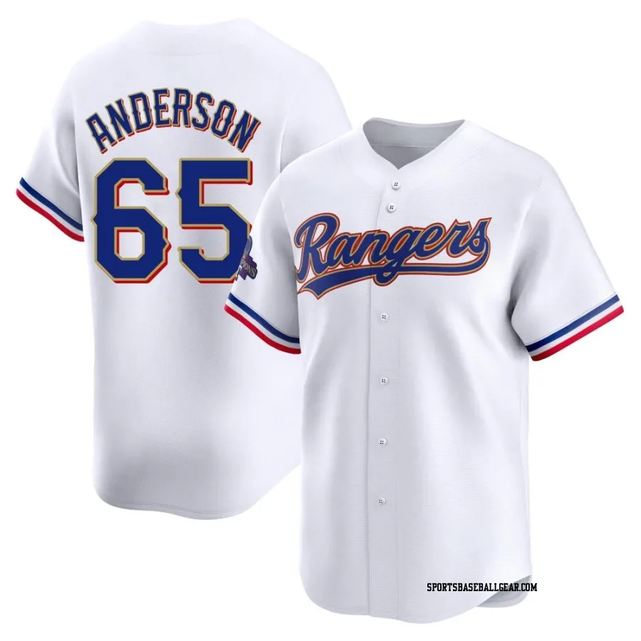 Grant Anderson Men's Texas Rangers Gold Limited White 2024 Collection Jersey