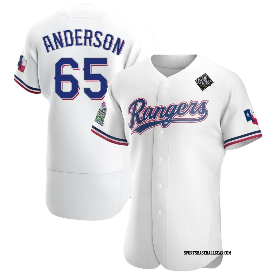 Grant Anderson Men's Texas Rangers White Authentic Home 2023 World Series Jersey