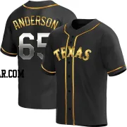 Grant Anderson Youth Texas Rangers Black Golden Replica Alternate Jersey