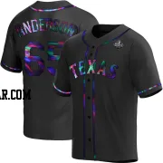 Grant Anderson Youth Texas Rangers Black Holographic Replica Alternate 2023 World Series Jersey