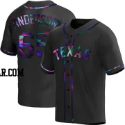 Grant Anderson Youth Texas Rangers Black Holographic Replica Alternate Jersey