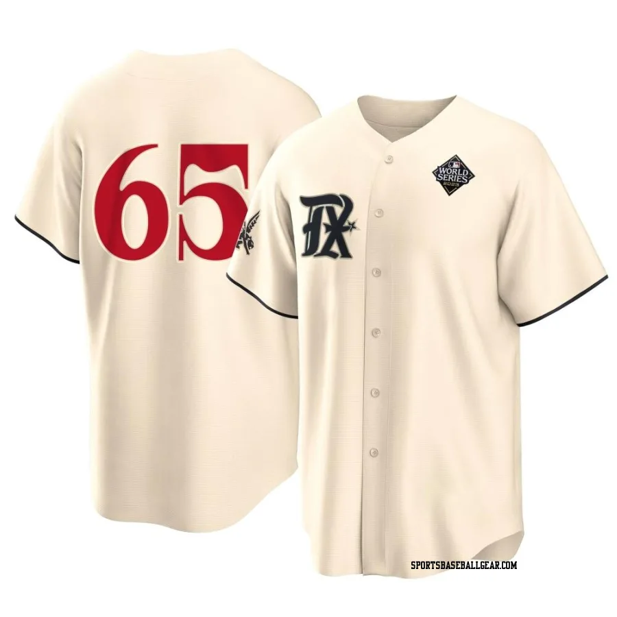 Grant Anderson Youth Texas Rangers Cream Replica 2023 City Connect 2023 World Series Jersey